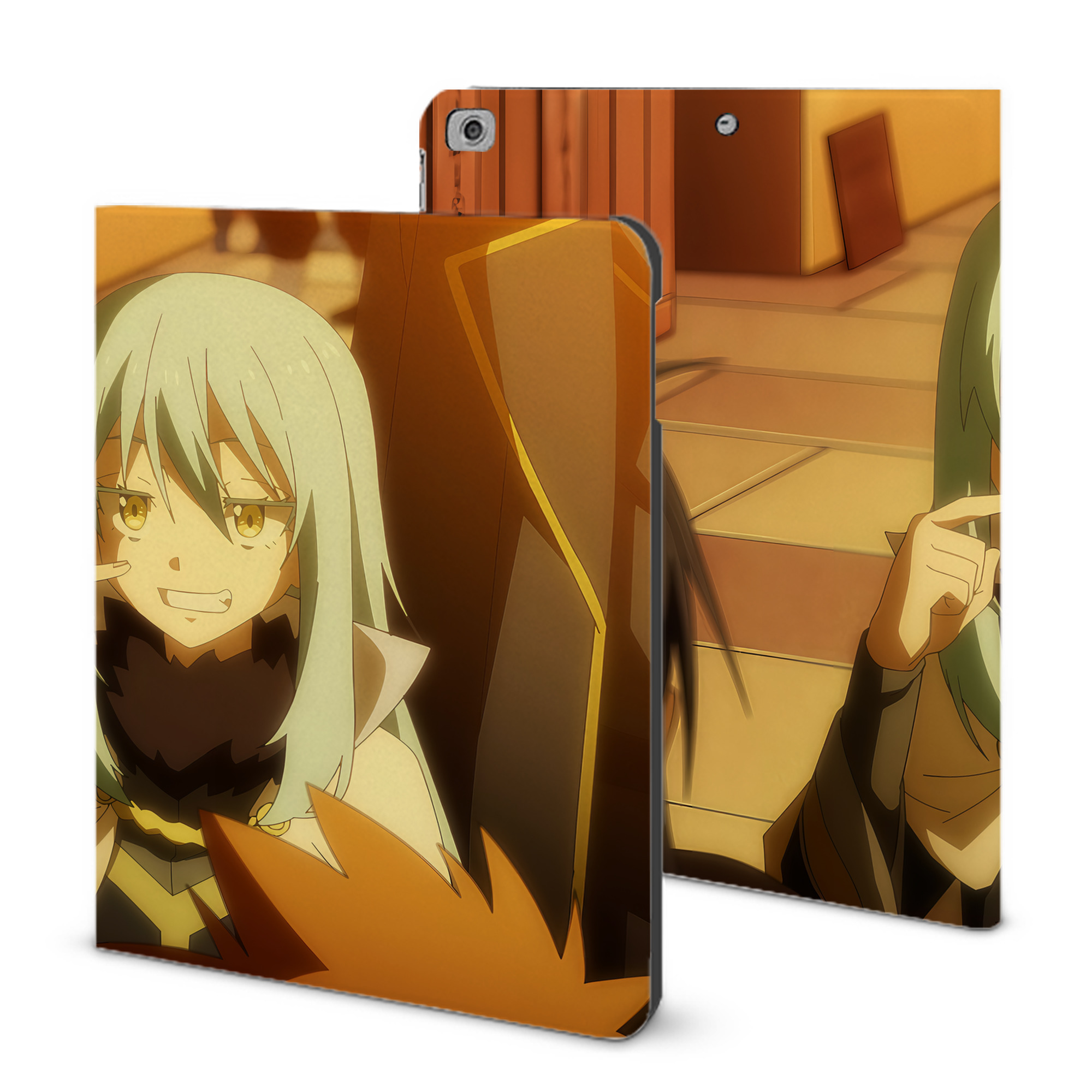 （画像用） 転スラ Regarding Reincarnated to Slime IPad ケース ブック型 PUレザー TPU 耐衝撃 軽量 薄型 ペン収納なし 全面保護 IPad 各モデル対応